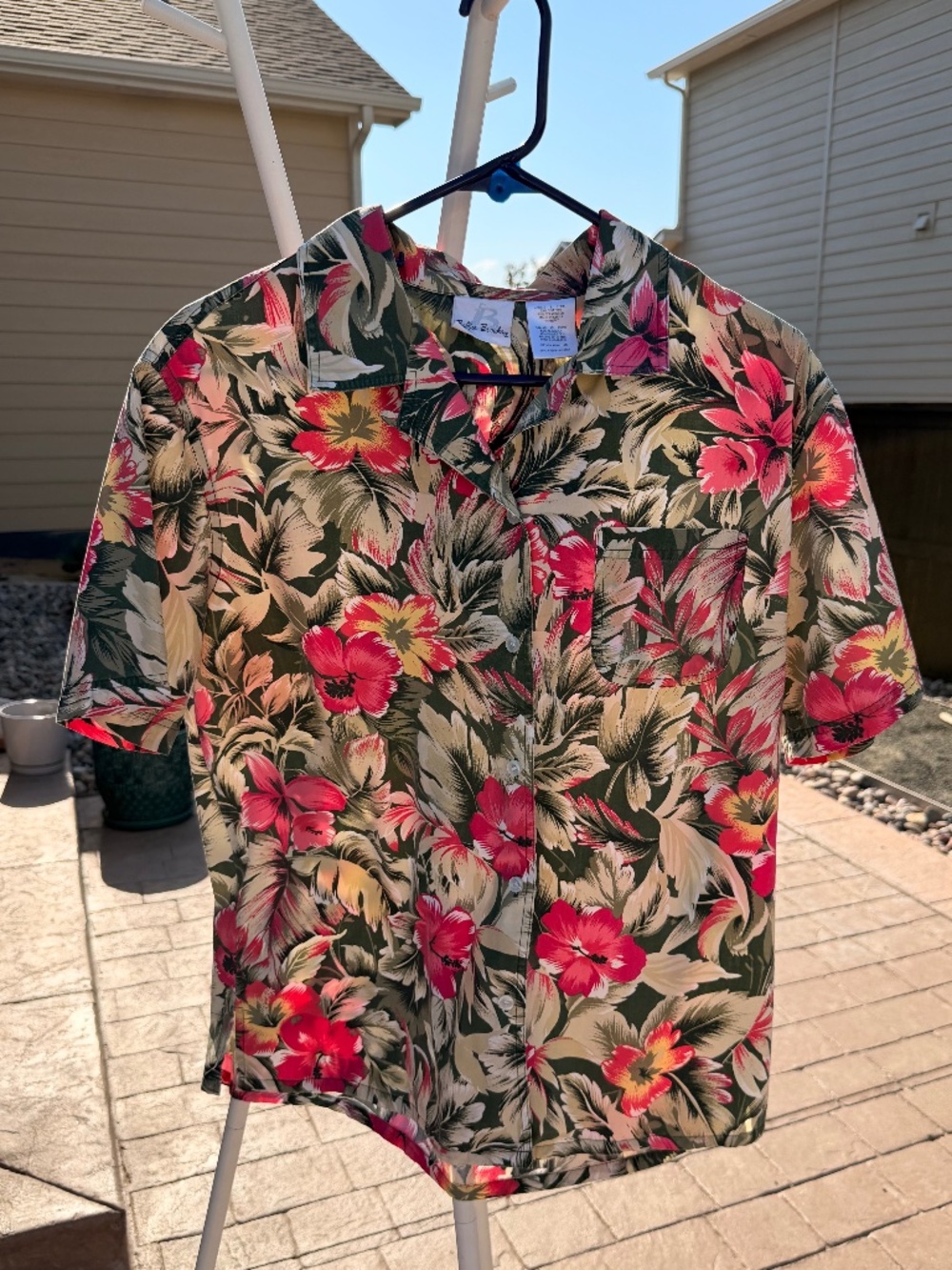 Vintage 90s Bobbie Brooks Tropical Hawaiian Camp Shirt